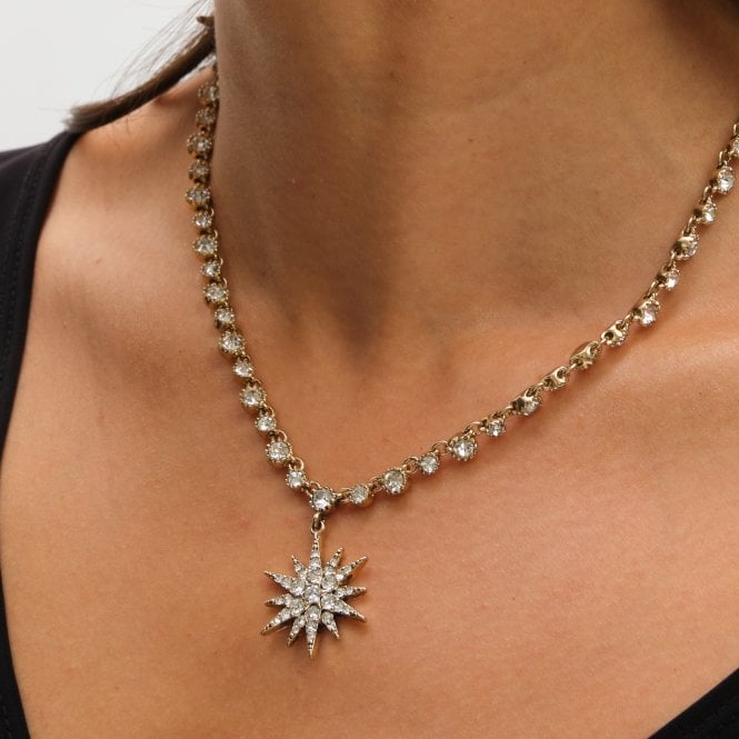 Jon Richard MOOD Antique Gold Crystal Celestial Pendant