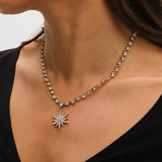 Jon Richard MOOD Antique Gold Crystal Celestial Pendant