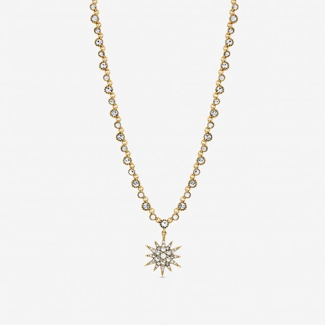 jon richard MOOD Antique Gold Crystal Celestial Pendant