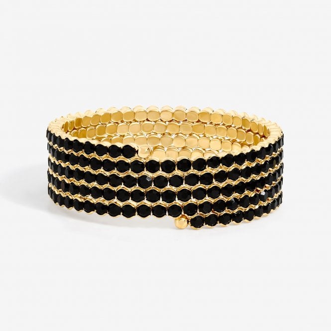 jon richard MOOD Gold Black Round Wrap Cuff Bracelet