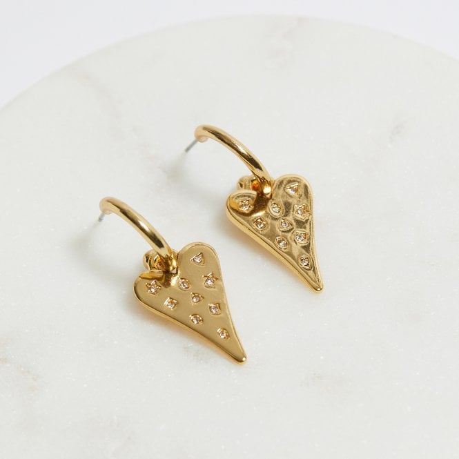 Jon Richard MOOD Gold Coloured Crystal Meaningful Charm Huggie Hoop Earrings - Pack Of 2