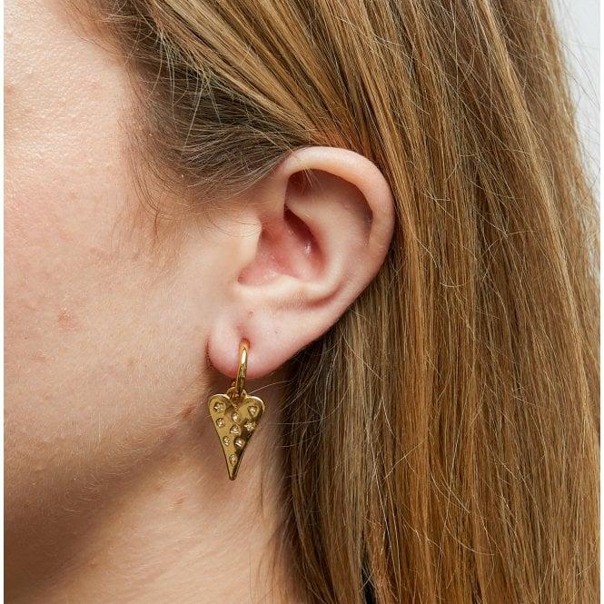 Jon Richard MOOD Gold Coloured Crystal Meaningful Charm Huggie Hoop Earrings - Pack Of 2