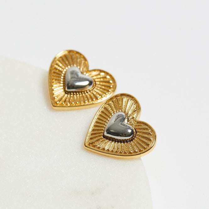 Jon Richard MOOD Gold Coloured Crystal Meaningful Charm Huggie Hoop Earrings - Pack Of 2