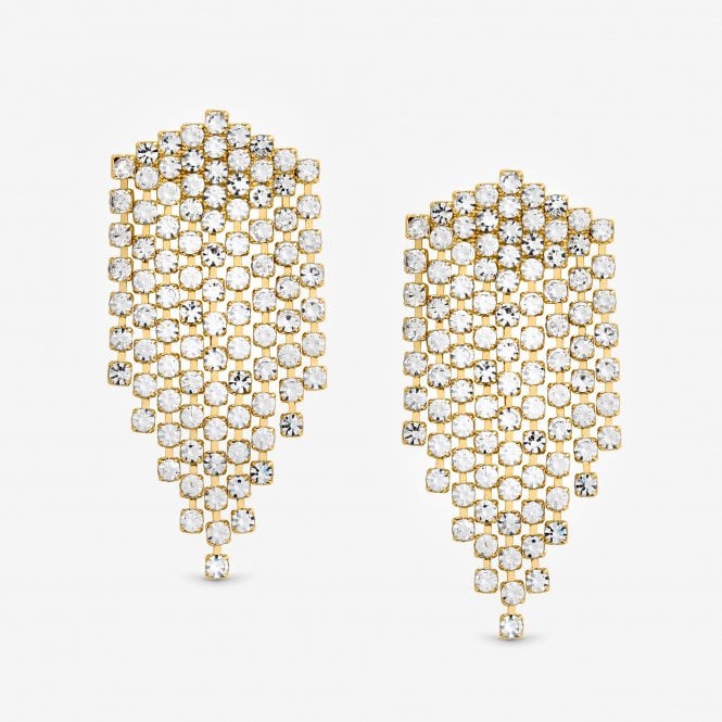 jon richard MOOD Gold Crystal Chandelier Mini Drop Earrings