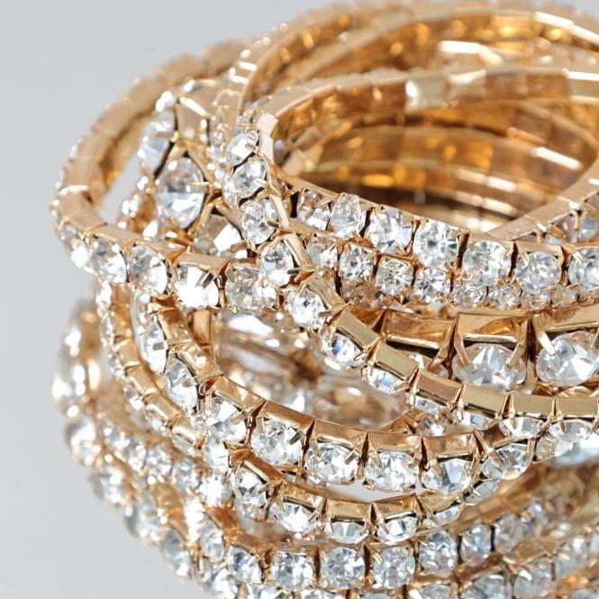 Jon Richard MOOD Gold Crystal Multipack Stretch Bracelets - Pack Of 7