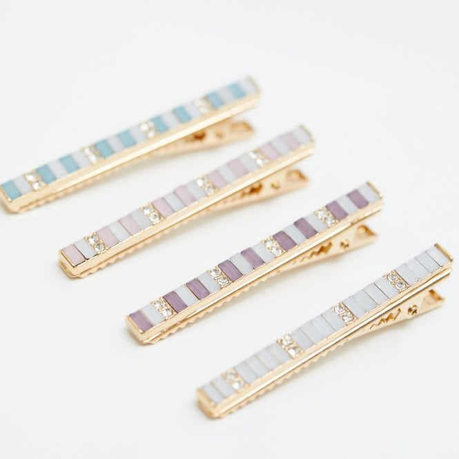 Jon Richard MOOD Gold Multicoloured Beaded Hair Slides - Pack Of 4