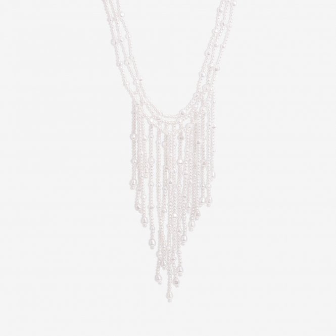 jon richard MOOD Gold Pearl Cascade Statement Necklace