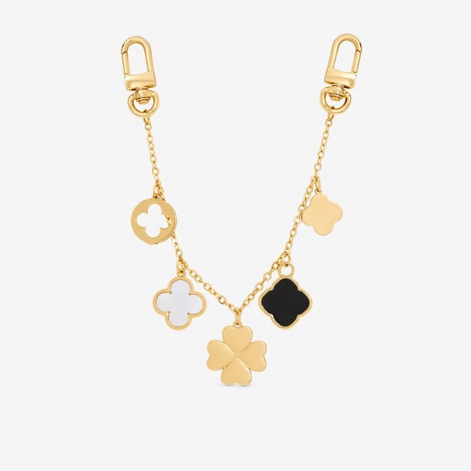 jon richard MOOD Gold Plated Clover Double Clip Bag Charm