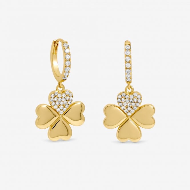 Jon Richard MOOD Gold Plated Clover Earrings Gift Boxed