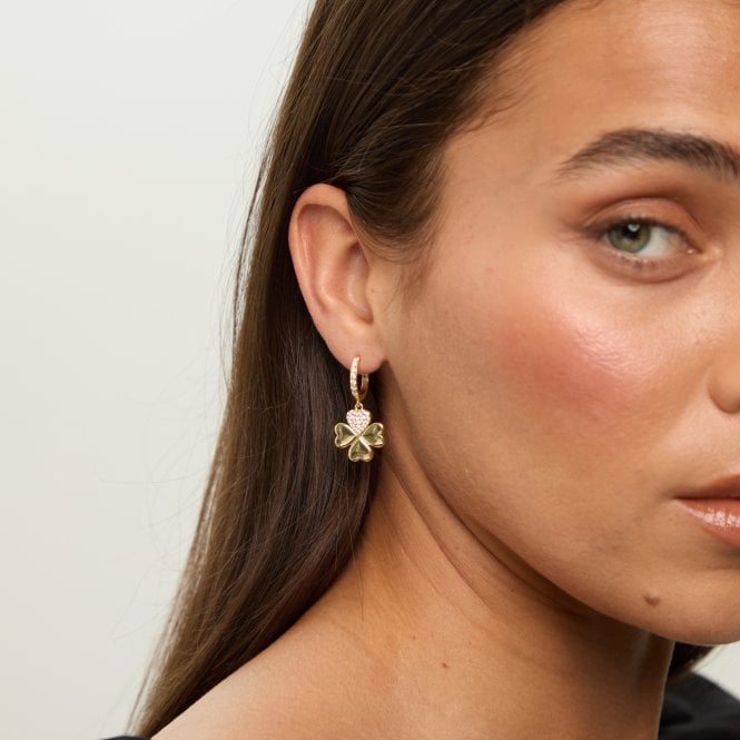 Jon Richard MOOD Gold Plated Clover Earrings Gift Boxed