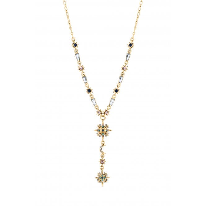 jon richard MOOD Gold Plated Multi Coloured Fine Celestial Y Necklace