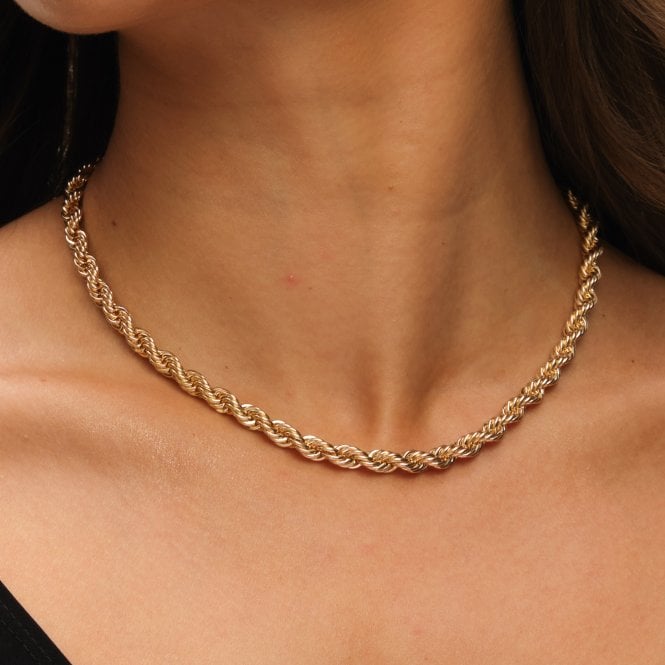 Jon Richard MOOD Gold Waterproof Twisted Rope Necklace & Bracelet Set