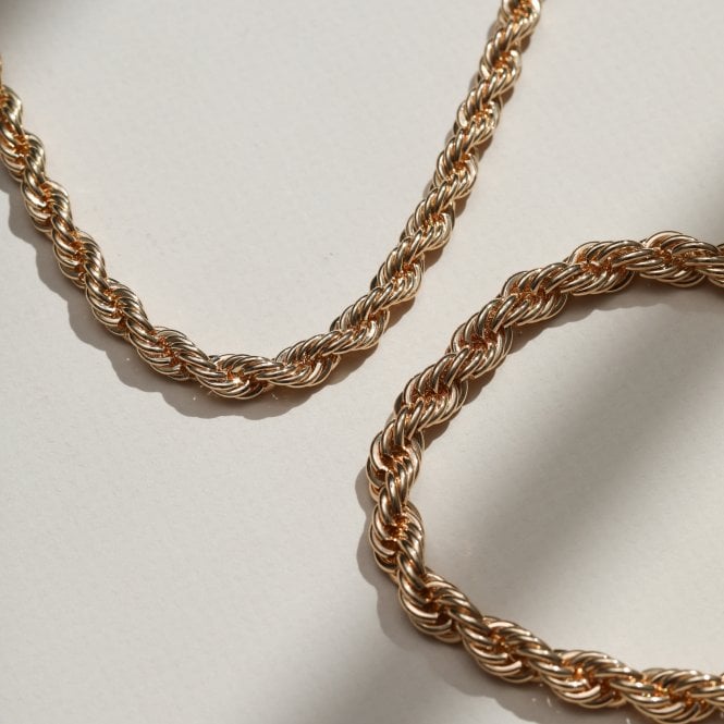 Jon Richard MOOD Gold Waterproof Twisted Rope Necklace & Bracelet Set