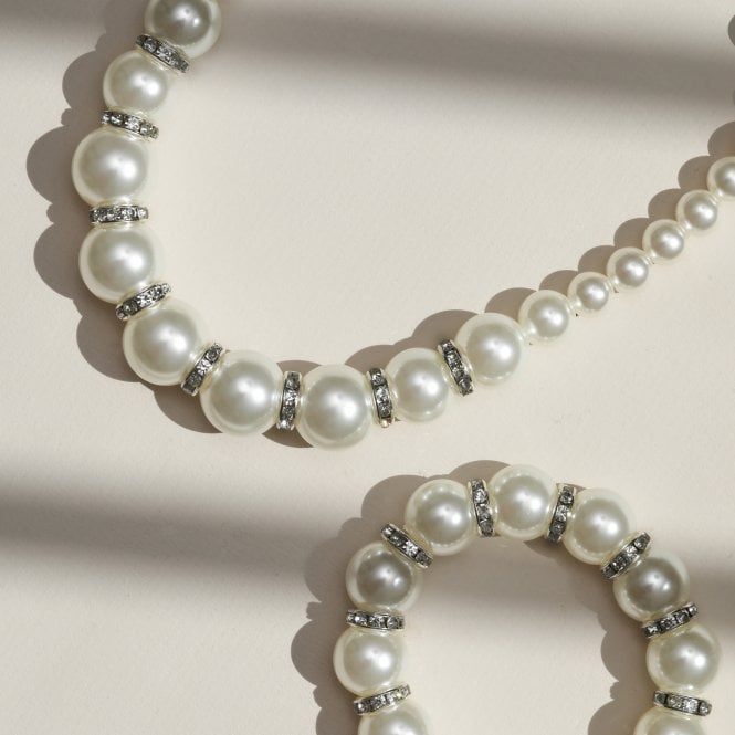 Jon Richard MOOD Hematite Crystal & Cream Pearl Beaded Necklace