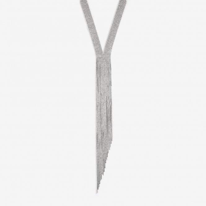 jon richard MOOD Hematite Crystal Long Y Drop Statement Necklace