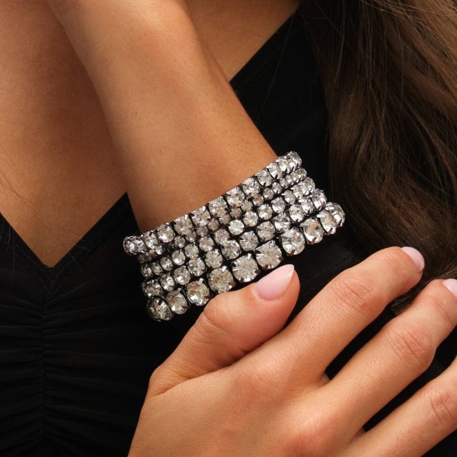 Jon Richard MOOD Hematite Crystal Multipack Stretch Bracelets - Pack Of 9