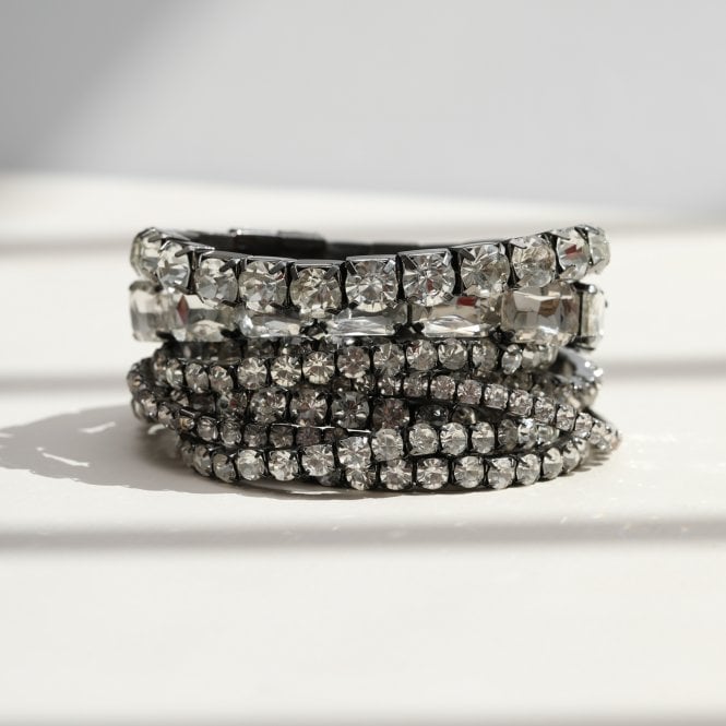 Jon Richard MOOD Hematite Crystal Multipack Stretch Bracelets - Pack Of 9