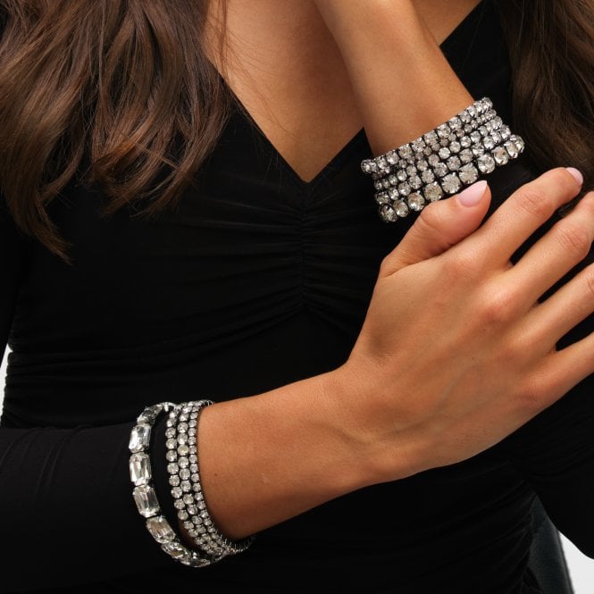Jon Richard MOOD Hematite Crystal Multipack Stretch Bracelets - Pack Of 9