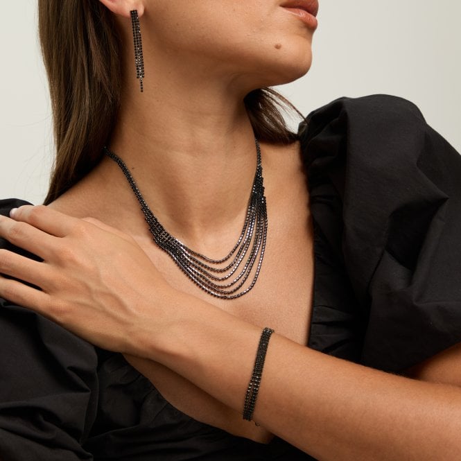 Jon Richard MOOD Jet Crystal Multirow Three Piece Set