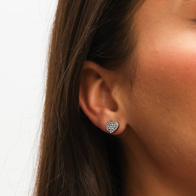 Jon Richard MOOD Mixed Plated Crystal Heart Stud Earrings - Pack Of 3