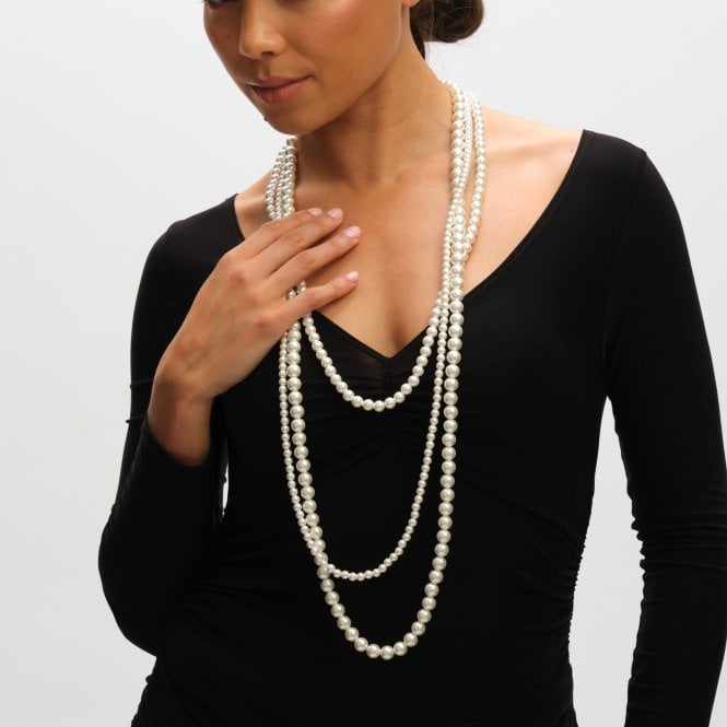 Jon Richard MOOD Pearl Multi Row Statement Long Necklace
