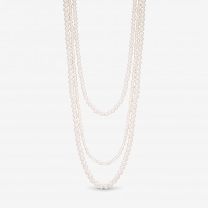 jon richard MOOD Pearl Multi Row Statement Long Necklace