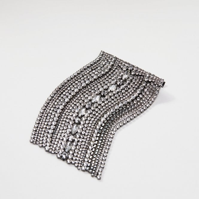 jon richard MOOD Silver Crystal Statement Waterfall Hair Barrette