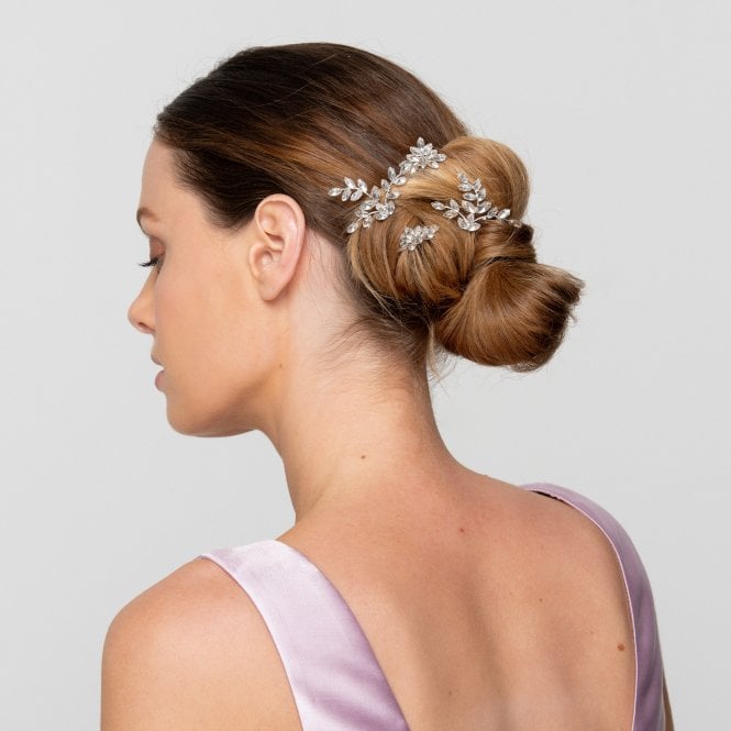 Jon Richard MOOD Silver Plated Clear Multipack Pin / Clip Hair