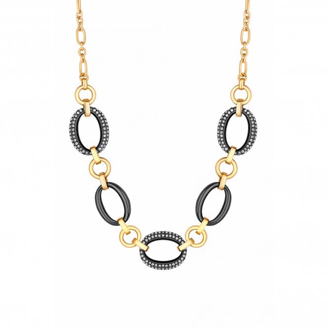 Jon Richard MOOD Two Tone Crystal And Polished Link Short Necklace