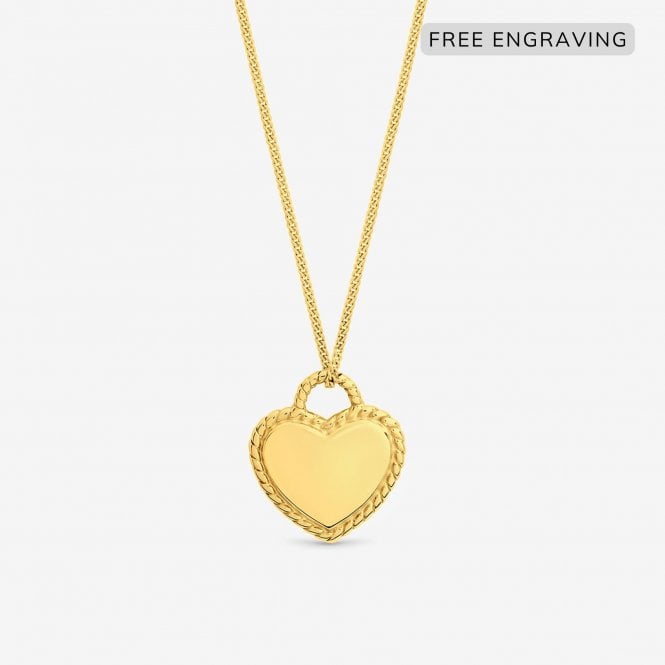 Jon Richard Simply Silver 14ct Gold Plated Sterling Silver Personalised Beaded Heart Pendant