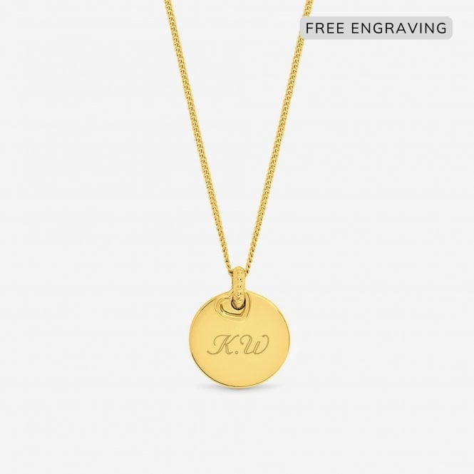 jon richard Simply Silver 14ct Real Gold Plated Sterling Silver Personalised Heart Charm Pendant