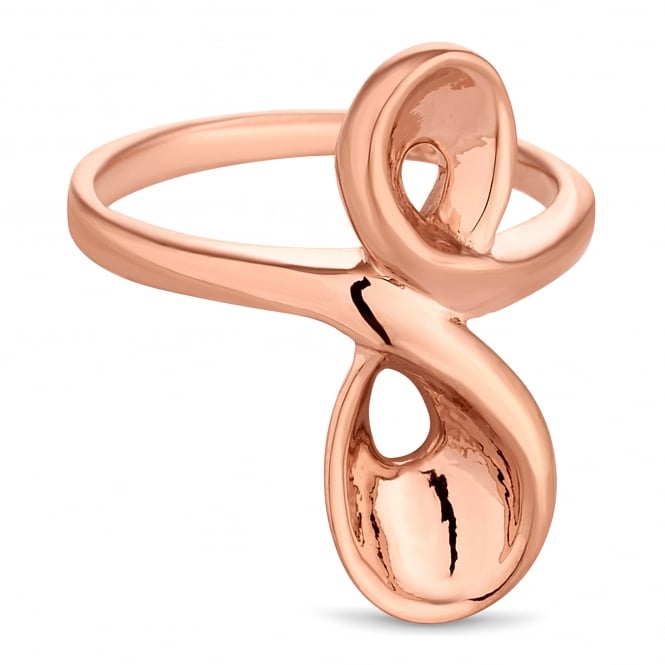 jon richard Simply Silver 14ct Rose Gold Plated Sterling Silver Infinity Ring