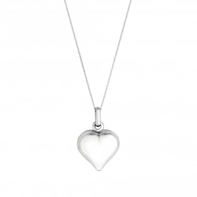 Jon Richard Simply Silver Recycled Sterling Silver 925 Polished Puff Heart Necklace