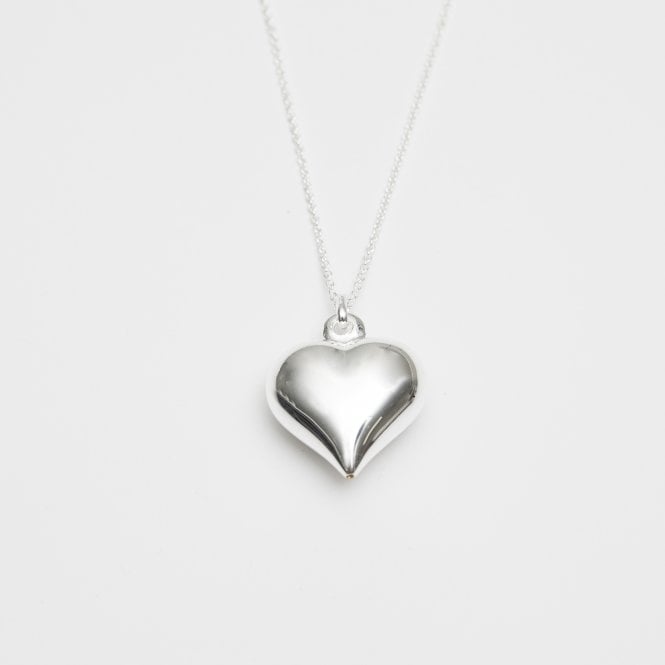 jon richard Simply Silver Recycled Sterling Silver 925 Polished Puff Heart Necklace