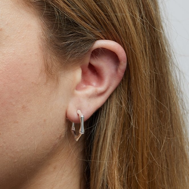 Jon Richard Simply Silver Sterling Silver 925 Bamboo Hoop Earrings