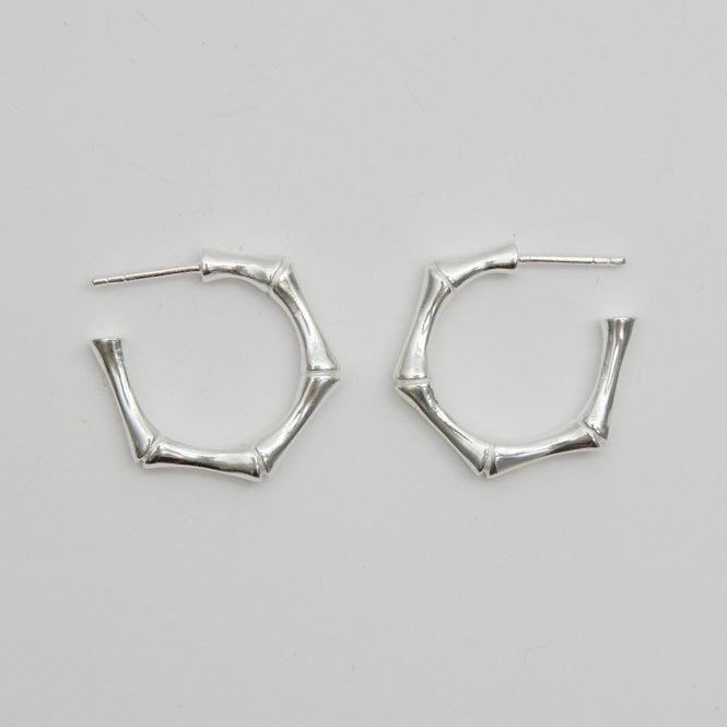 Jon Richard Simply Silver Sterling Silver 925 Bamboo Hoop Earrings