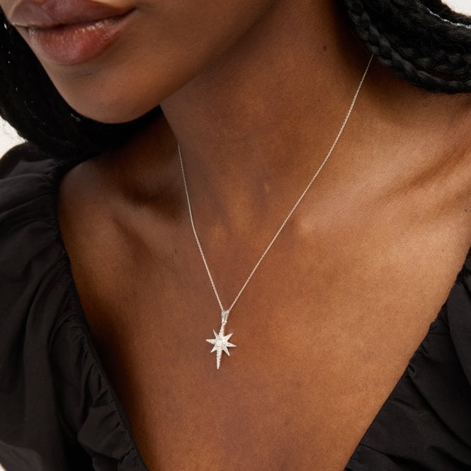 Jon Richard Simply Silver Sterling Silver 925 Cubic Zirconia And Opal Celestial Pendant - Gift Pouch