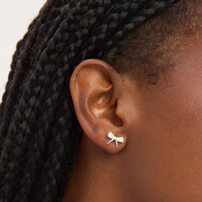 Jon Richard Simply Silver Sterling Silver 925 Cubic Zirconia Bow Earrings - Gift Cracker