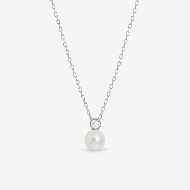 jon richard Simply Silver Sterling Silver 925 Cubic Zirconia Bezel Pearl Drop Pendant - Gift Pouch jon richard Simply Silver Sterling Silver 925 Cubic Zirconia Bezel Pearl Drop Pendant - Gift Pouch
