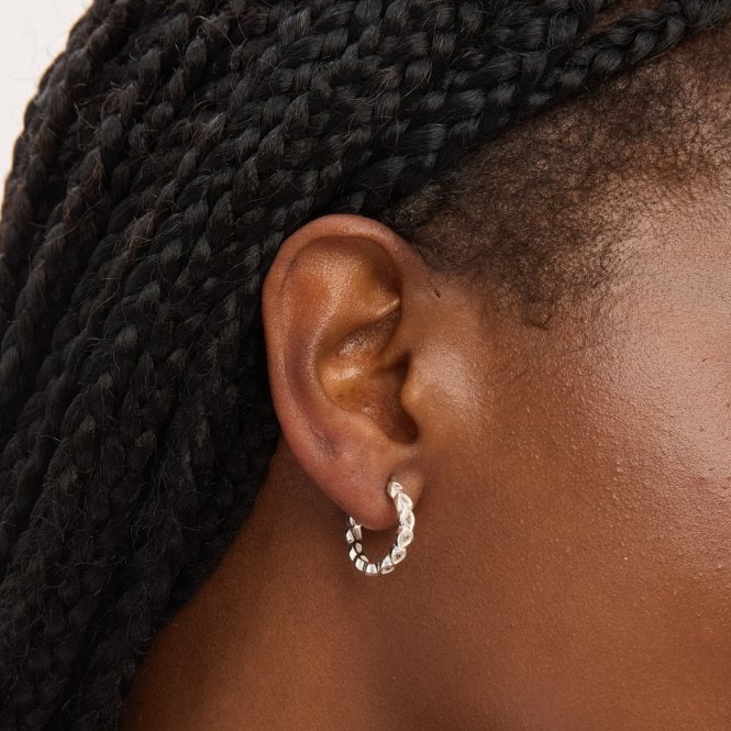 Jon Richard Simply Silver Sterling Silver 925 Cubic Zirconia Bezel Hoop Earrings