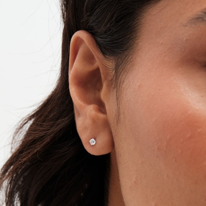 Jon Richard Simply Silver Sterling Silver 925 Cubic Zirconia Classic Round Earrings - Pack Of 3