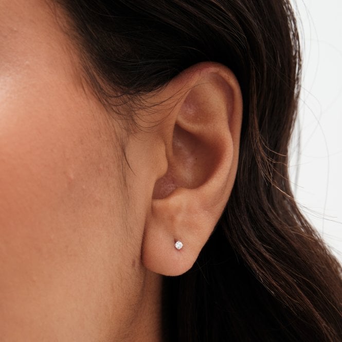 Jon Richard Simply Silver Sterling Silver 925 Cubic Zirconia Classic Round Earrings - Pack Of 3