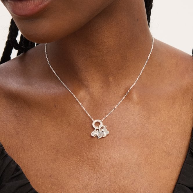 Jon Richard Simply Silver Sterling Silver 925 Cubic Zirconia Clover Charm Pendant - Gift Pouch