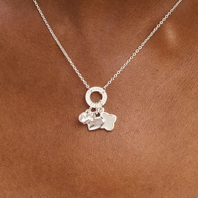 Jon Richard Simply Silver Sterling Silver 925 Cubic Zirconia Clover Charm Pendant - Gift Pouch