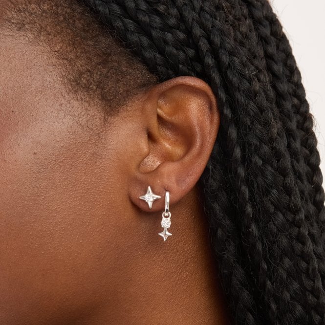 Jon Richard Simply Silver Sterling Silver 925 Cubic Zirconia Celestial Mini Stud Earrings