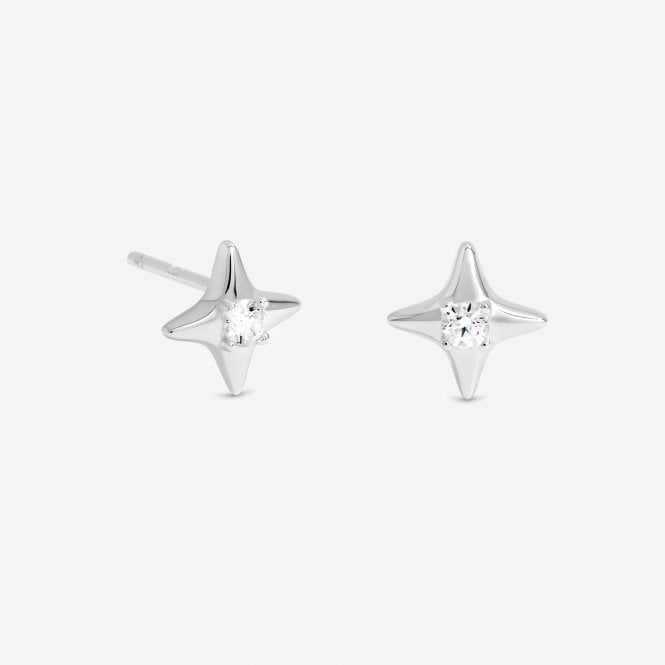 jon richard Simply Silver Sterling Silver 925 Cubic Zirconia Celestial Mini Stud Earrings