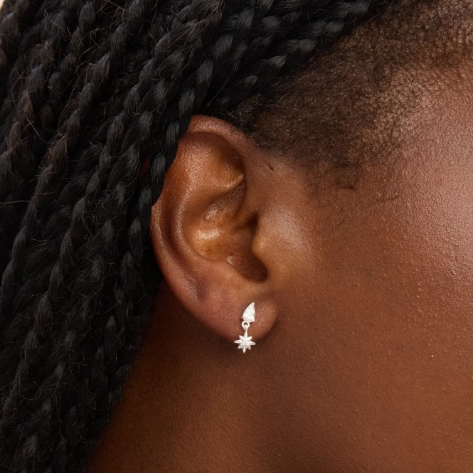 Jon Richard Simply Silver Sterling Silver 925 Cubic Zirconia Celestial Mini Drop Earrings