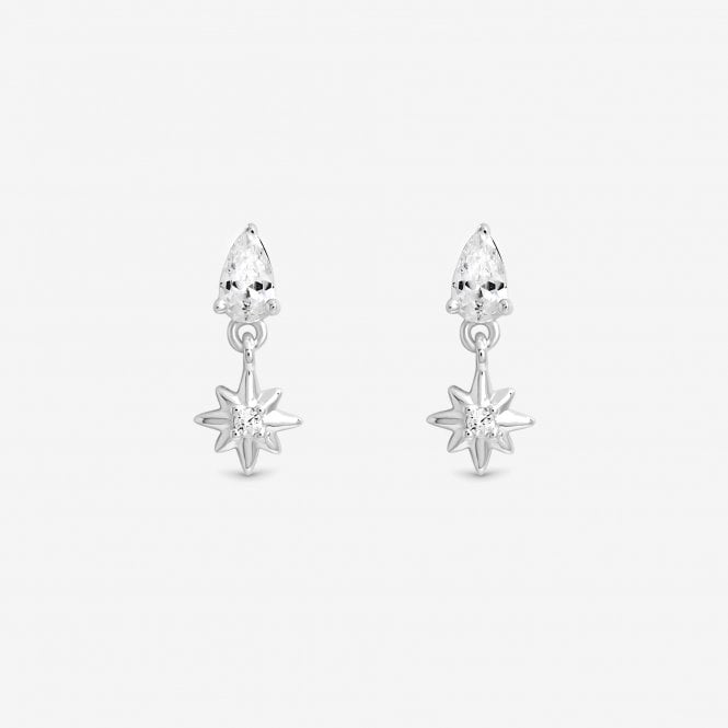 jon richard Simply Silver Sterling Silver 925 Cubic Zirconia Celestial Mini Drop Earrings
