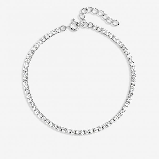 jon richard Simply Silver Sterling Silver 925 Cubic Zirconia Fine Tennis Bracelet
