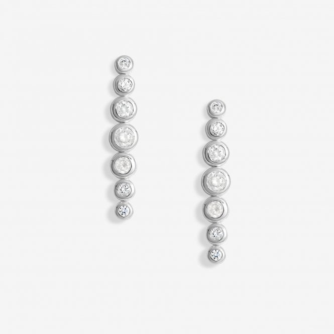 jon richard Simply Silver Sterling Silver 925 Cubic Zirconia Graduated Tennis Drop Earrings